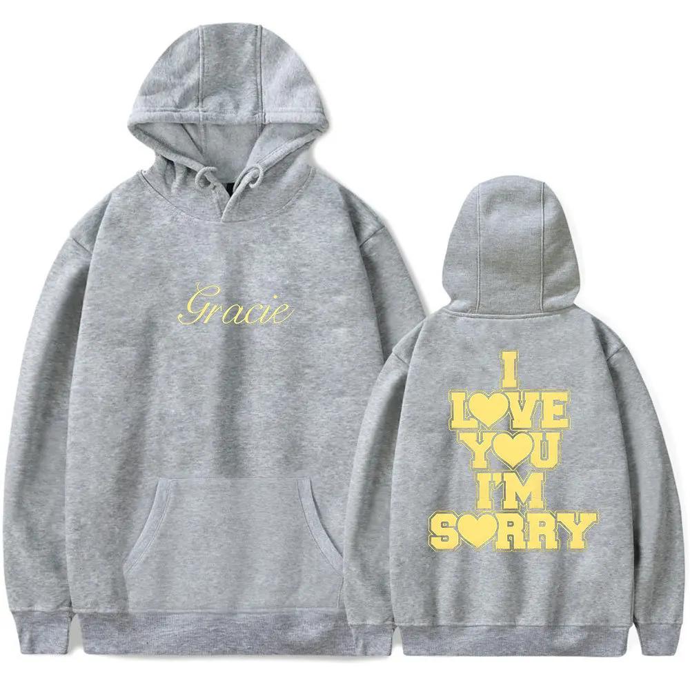 I love you I'm sorry Printed autumn and winter hoodies sports men's and women's long sleeved fashionable warm hoodies