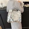 Yogodlns New Shiny Sequins Women's Shoulder Shopping Bag Glitter Handbag Large Capacity Clutch Purse Fashion Party Accessory for Ladies