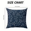 Navy Blue Gold-Line Star square Jacquard Pillow Cover for Sofa Office Waist Cushion Cover Home Decorative Pillowcase