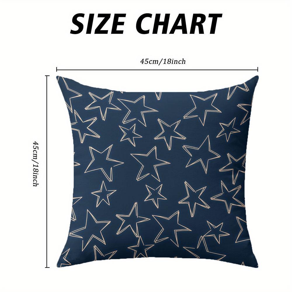 Navy Blue Gold-Line Star square Jacquard Pillow Cover for Sofa Office Waist Cushion Cover Home Decorative Pillowcase