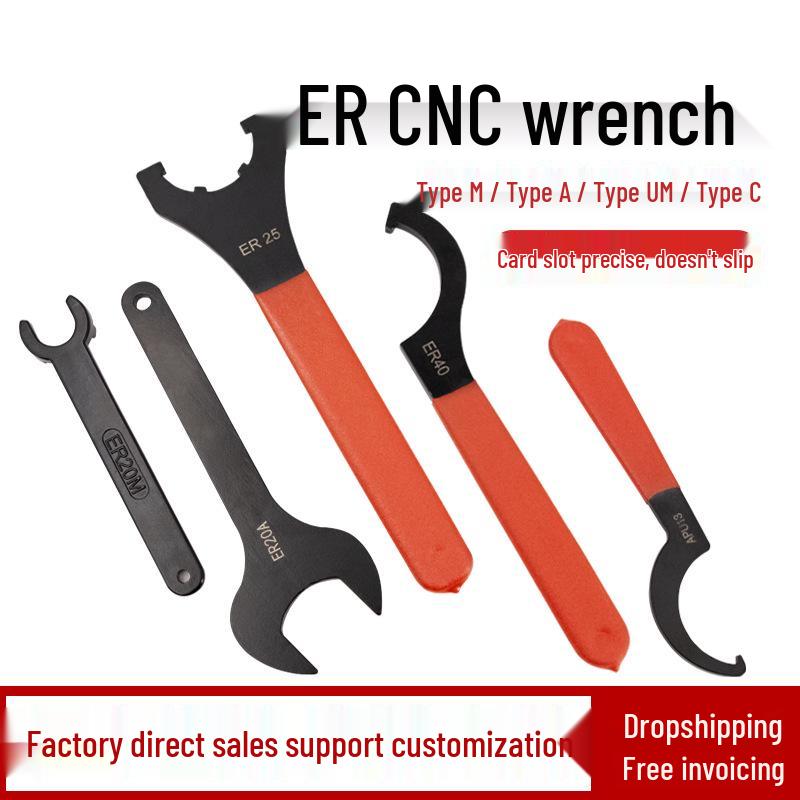 ER CNC Tool Holder Wrench, ER32/ER25, 11-16, 20-40A, M/UM Type C Hardened Hook Head Wrench 22-26