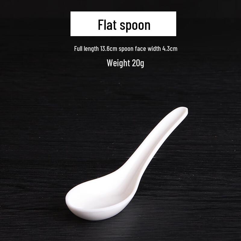 Jingyu White Melamine Long-Handled Spoons (10-Pack)
