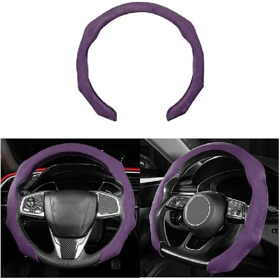 Mandark Car Steering Wheel Cover, Suede Sport Vehicle Steer Wheel Protector Fitting 15 Inch, Non-Slip Comfortable Automotive Interior Decoration