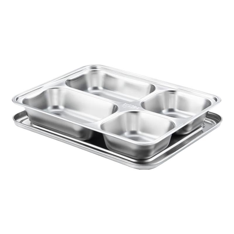 MAXCOOK 304 Stainless Steel 4-Compartment Lunch Box