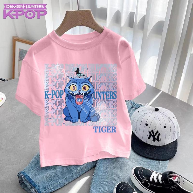 Cute Cartoon Saja Boys T-shirts Boys Girls Short Sleeve T-shirt Tops Anime Kpop Demon Hunters T Shirt Gifts Children's Clothing