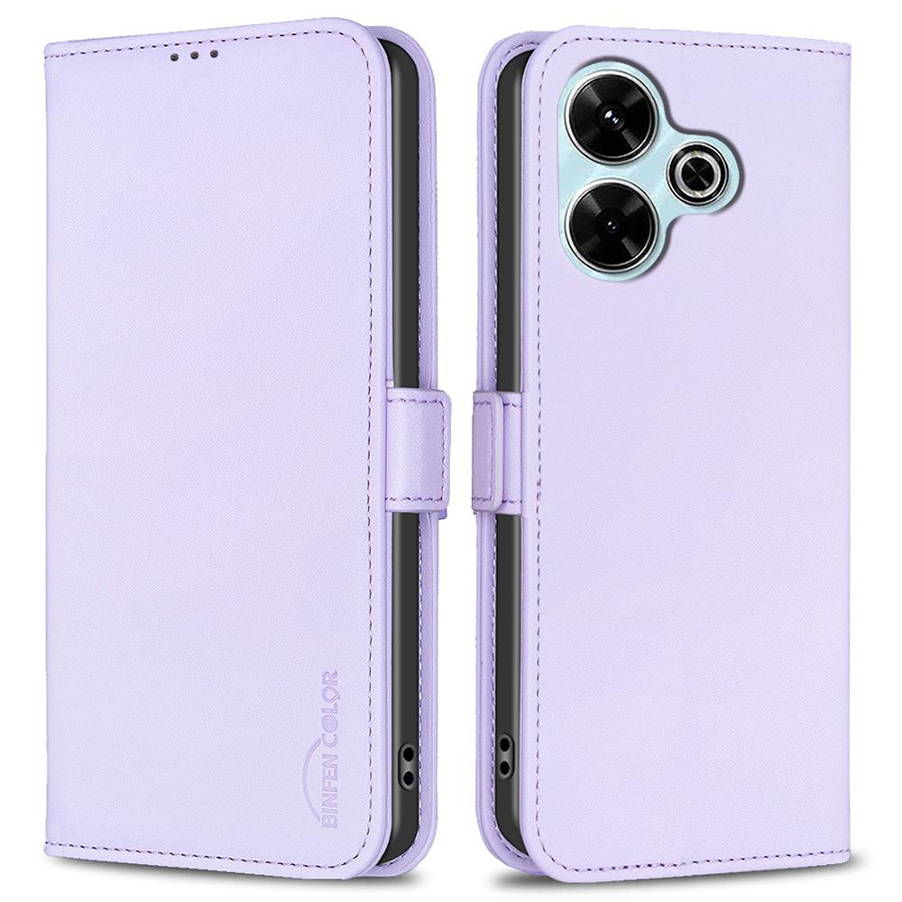 

BINFEN COLOR BF31 Чехол-книжка из ПУ кожи для телефона Xiaomi Redmi 13 5G/13 4G/Poco M6 4G Purple