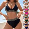 European & American High-end Lace Bikini: Women's Sexy Solid Color Split Swimsuit