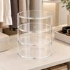 Clear Acrylic Cylindrical Organizer Compact Round Display Case with Internal Shelves