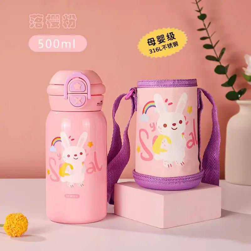 500ml Cartoon robot Kids Thermos Bottle Cute Children's Thermal Water Bottle Stainless Steel Thermos Mug For Student Water Cup