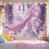 Japanese Anime Girl Tapestry Aesthetic Wall Hanging Bedroom Living Room Girl's Room Cute Kawaii Boho Wall Decor