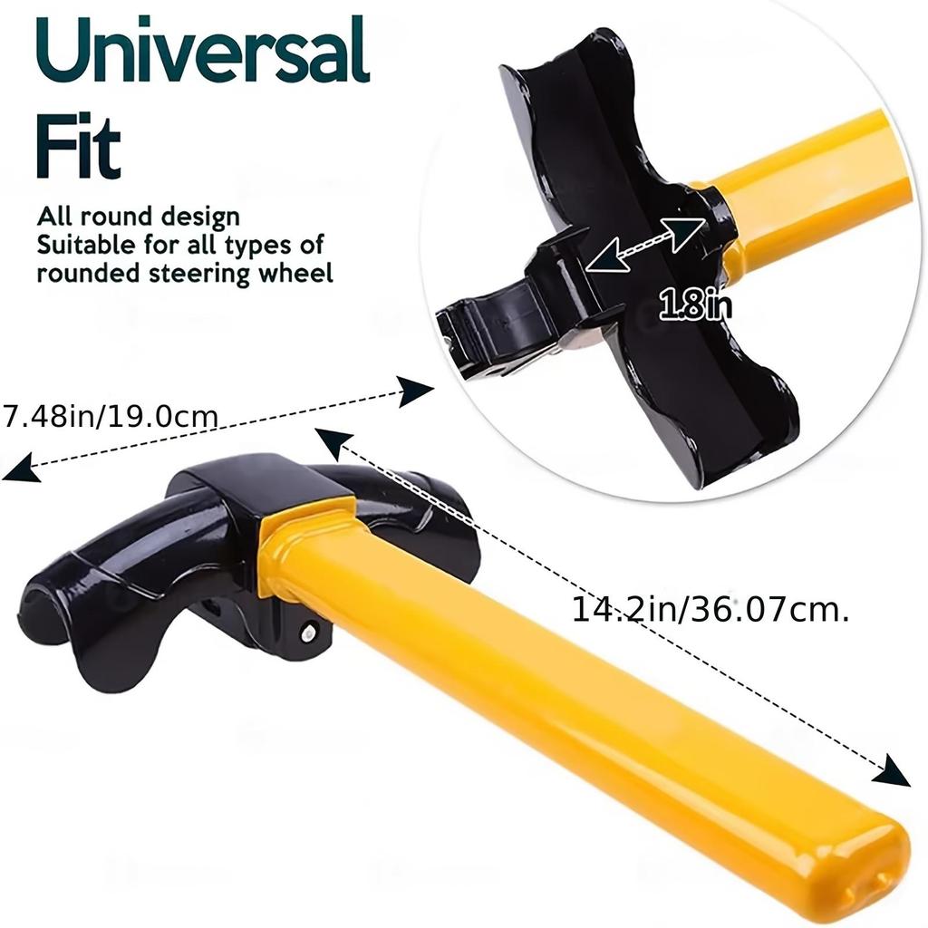 Universal Car Steering Wheel Anti-Theft Lock - Car Anti-Theft Device, Car Security Lock, Made of Durable Carbon Steel, Anti-Picking, Comes with Key