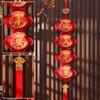 Traditional Spring Festival Decoration Pendant Reusable Exquisite New Year Couplets with Tassel Creative Chinese Knot Hanging