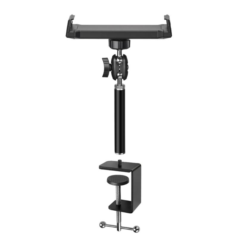 Universal Tablet Mount For Kitchen Counter Desk Adjustable Metal Arm Clamp With 360 Swivels Rotation 5-13inch Screen Holder