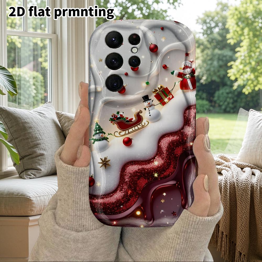 Phone Case: 2D Flat Samsung Galaxy A34 A35 M05 M06 S20 S22 S21 FE Plus 5G Protective Case, Couple Style, Snowy Slope, Christmas and Halloween Gift