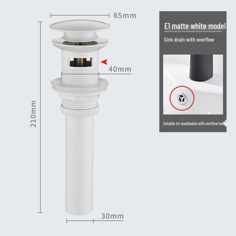 

TLXT Pop-up Sink Drainer with Overflow