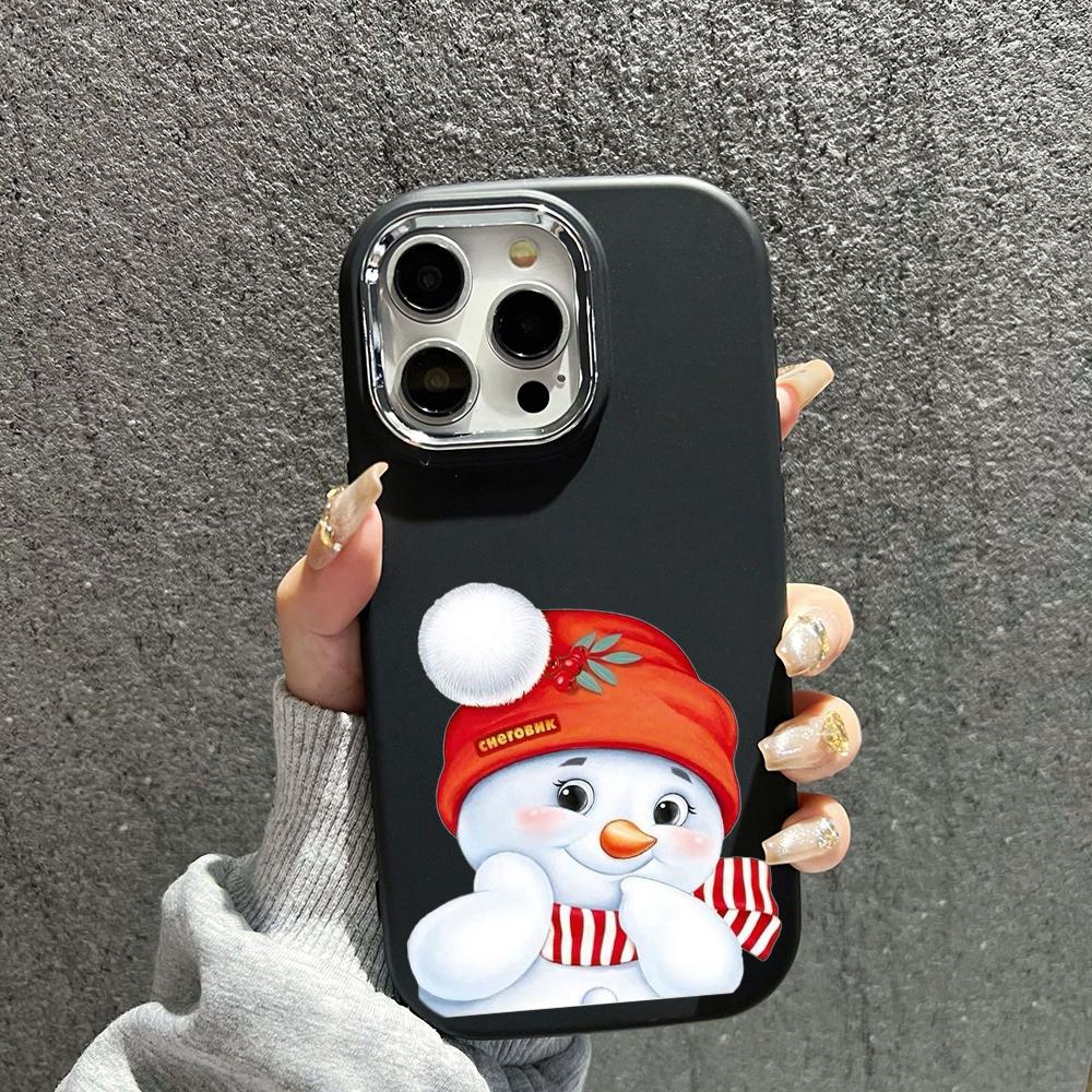 N98 La Mulți Ani Crăciun Fericit Huse pentru telefoane moi pentru iPhone 16 Pro Max Xiaomi 11 Lite Redmi 13C Note 11s Cadru placat Capac din spate pentru cameră