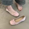 Gentle fairy style ballet shoes 2025 French temperament elegant pink bow inner heightening evening shoes
