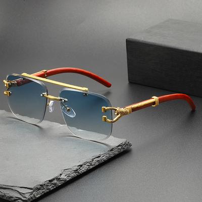 Ochelari de soare noi la modă fără ramă Bărbați Femei Populari Ochelari de soare fără ramă Masculin Feminin Pătrați Clasici Ochelari de vară pentru călătorii