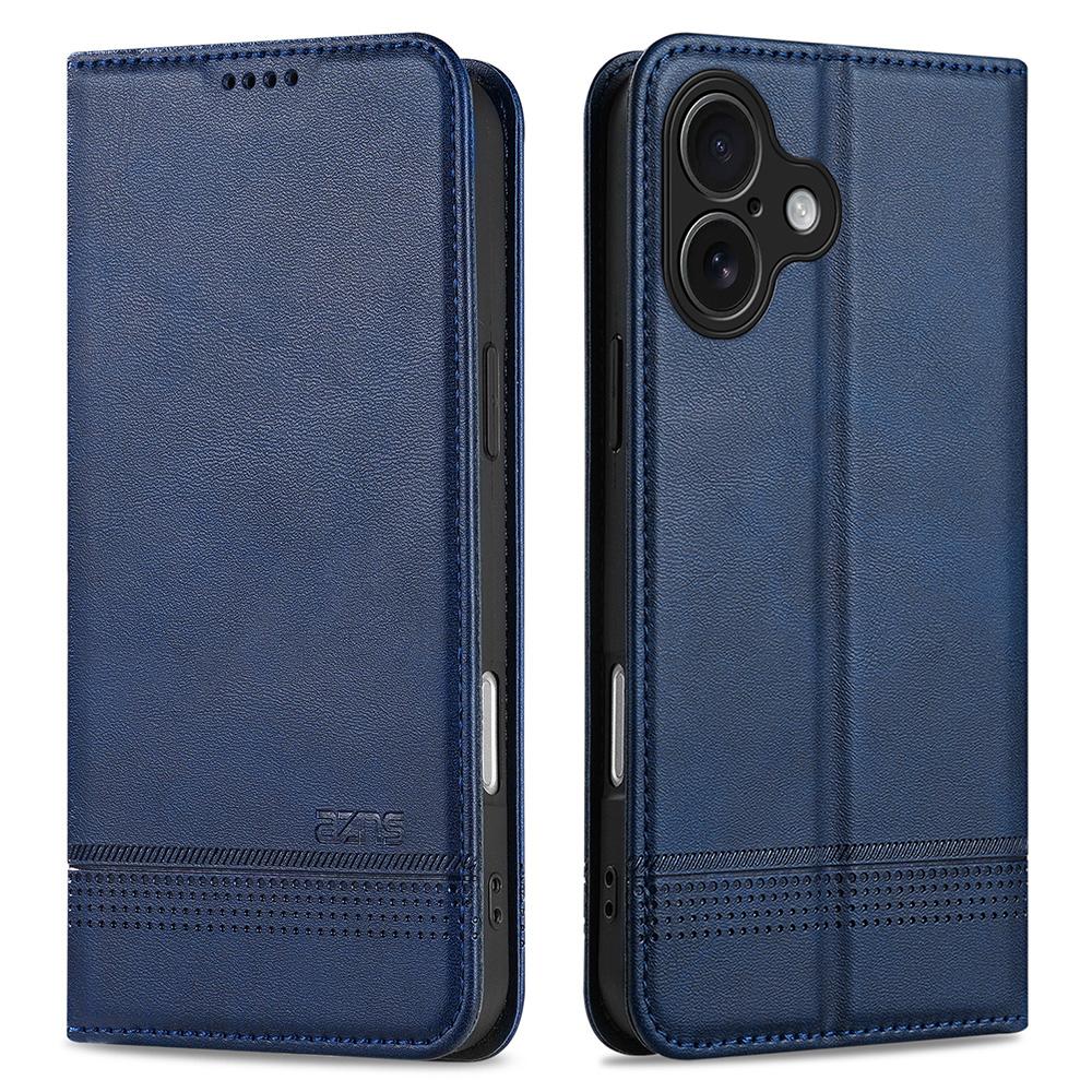 AZNS Hülle für iPhone 17 Rindsleder-Textur PU-Leder Brieftasche Handyhülle