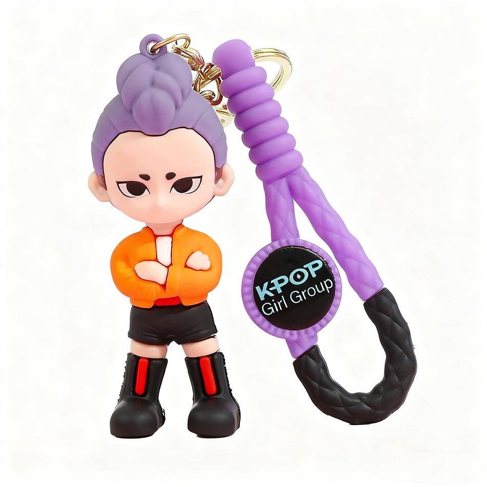 Kpop Devil Hunter Keychain, Tiger Character PVC Figure Keychain, Cute Harajuku Style Key Ring for Kids & Fans ChristmasGift