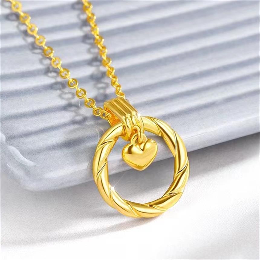 Gold Mobius Heart Necklace - Elegant Summer Clavicle Chain Gift for Girlfriend