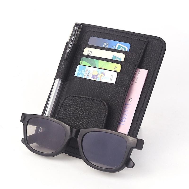 Upgraded All-Leather Car Sun Visor Organizer - Multifunctional Interior Accessory