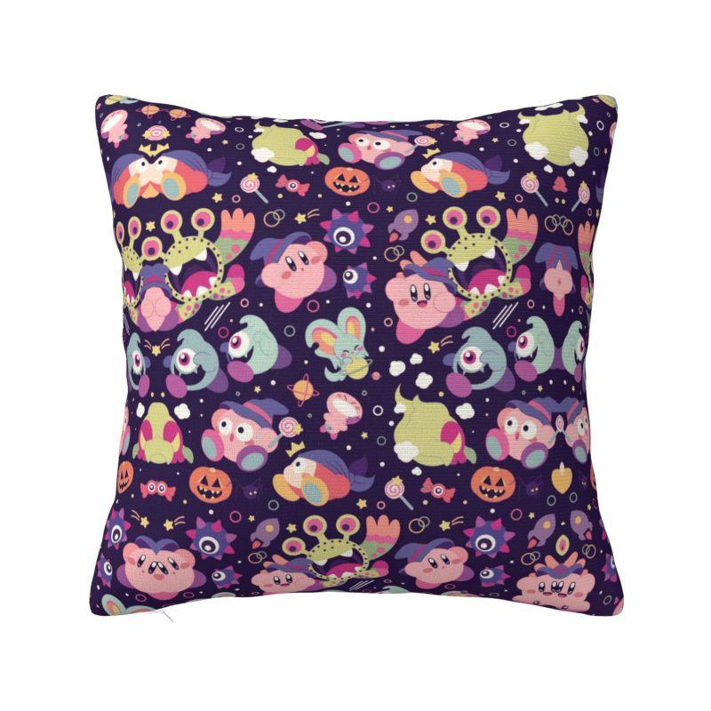 Custom Kirbys Video Game Cushion Cover Cartoom Anime Velvet Modern Pillow
