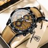 POEDAGAR Mode Herren Armbanduhr Leder Datum Chronograph Sport Herrenuhren Wasserdicht Leuchtend Quarz Geschäftsmann Uhr Reloj