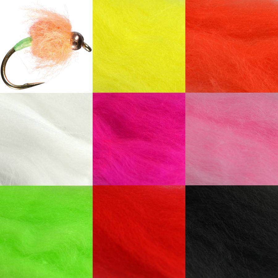 MNFT 8Packs Soft Colorful Egg Yarn Glow Bug Yarns Fiber Baitfish Lure Parachute Fly Tying Material Streamer Flies