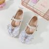 Girls' Single Shoes Elsa Princess Shoes New Spring and Autumn Style Baby Girls' Crystal Shoes Small Leather Shoes Children's High Heels