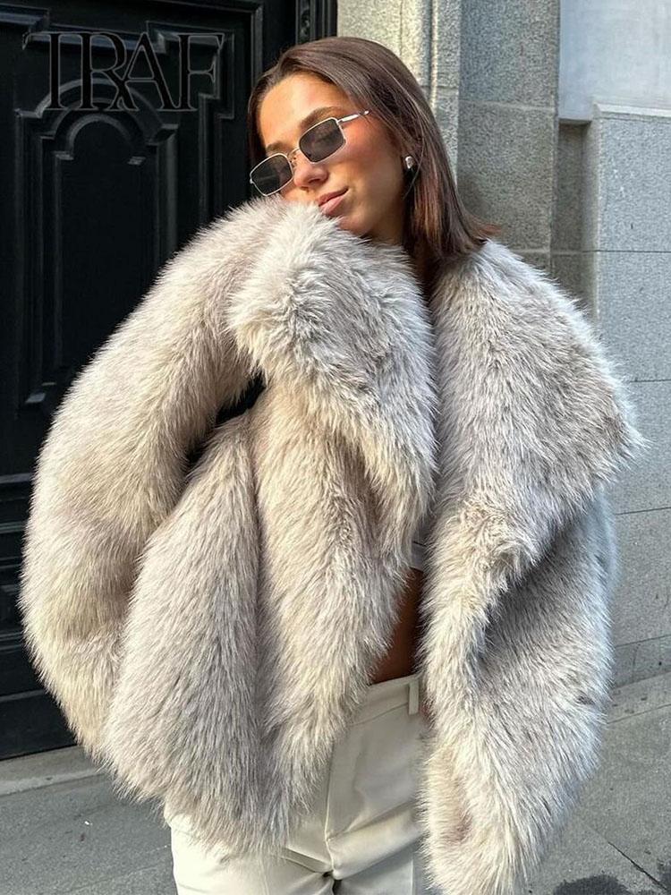 Metallfarbene Pailletten-Webjacke für Damen Locker Stehkragen Langarm Mantel Herbst Winter Schicke Damenoberbekleidung