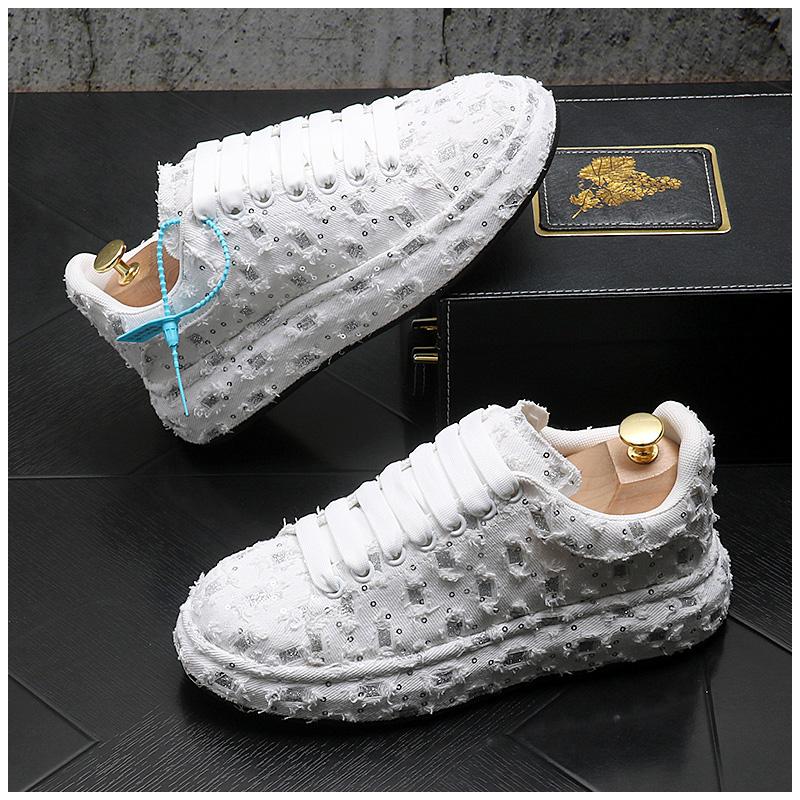 Chaussures décontractées cowboy déchirées pour hommes Résistantes à l'usure Mode Légères Respirantes Marche Confortables Plateforme Chaussures d'extérieur