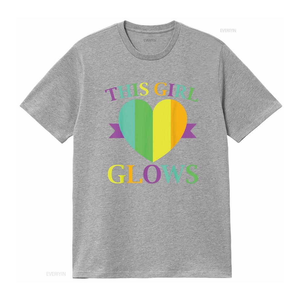 This Girl Glows Neon Lights Glow Party Lover T Shirt vintage Washed Comfortable Casual graphic homme fashion