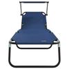 Folding Sun Lounger Blue 190 X 57 X 81 Cm Oxford Fabric