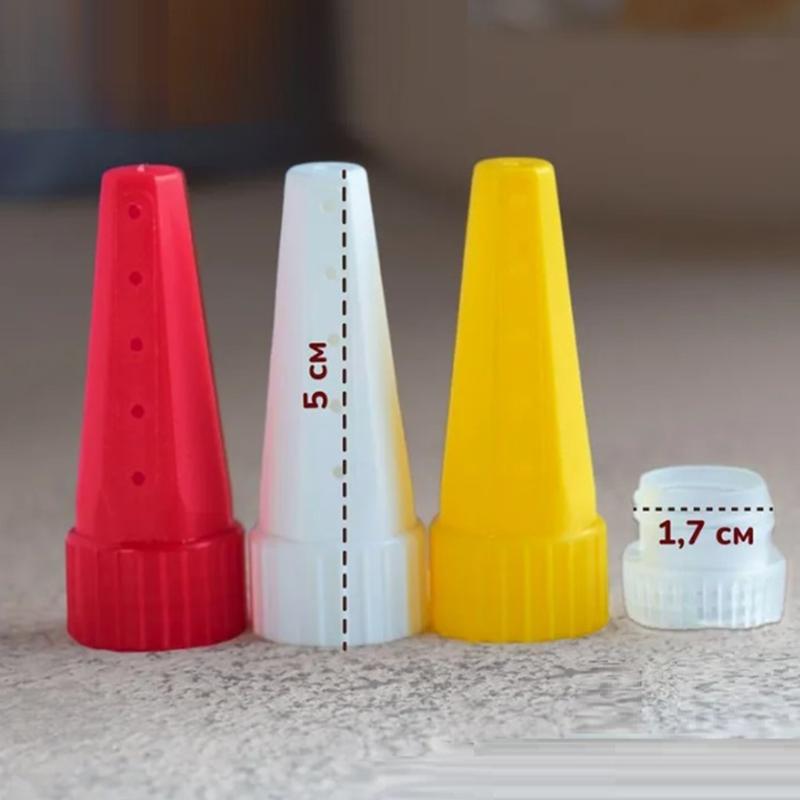 

3 шт. Бутылка с носиком для выдавливания соуса для салата, сиропа, джема, кетчупа, дозатор для заправки салата, кондитерский наконечник, пищевой ПП, кухонные гаджеты M3