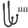2PCS/Set Black Retro Iron Curtain Holdback Wall Hanger Mounted Metal Hooks U Shaped Curtain Loop Holder Wall Tie Back With Screw