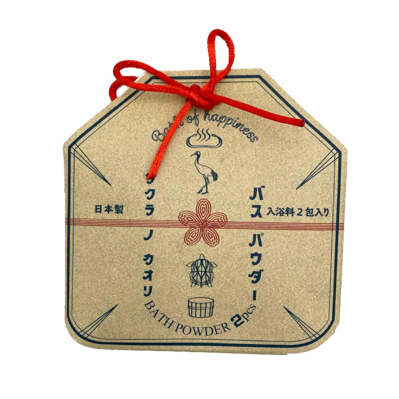 Fujiei Bath of Happiness Greeting Bath Rich Bath Sakura 20g X 2 Packets Bath Salts Perfect As a Small Assorted Relaxing Bath Gift, Powder, Scent,