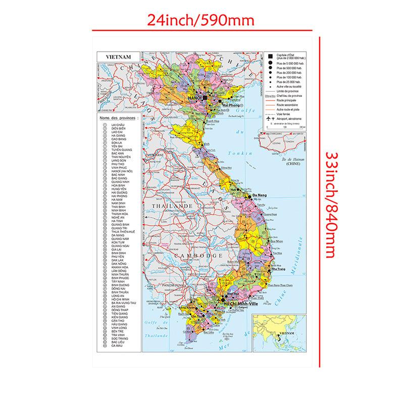 Decoración del Hogar El Mapa de Vietnam Póster de Arte de Pared Decoración Suministros Escolares Herramientas de Educación Geográfica Herramientas de Turismo