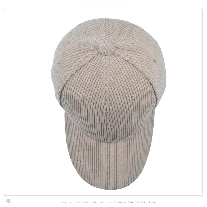 Autumn/Winter Corduroy Baseball Cap: Korean Style, Solid Color, Curved Brim for Men & Women