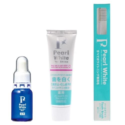 [Trial Toothbrush Set] Medicated Pearl White Pro EX Plus 10ml, Pro Shine 40g, and a dedicated toothbrush | Toothpaste, Whitening Gel, Teeth Whitening,