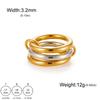 Lucktune Elegant Multiple Layer Stackable Rings Shiny Zircon Women's Finger Ring Stainless Steel Minimalist Gold Color Jewelry