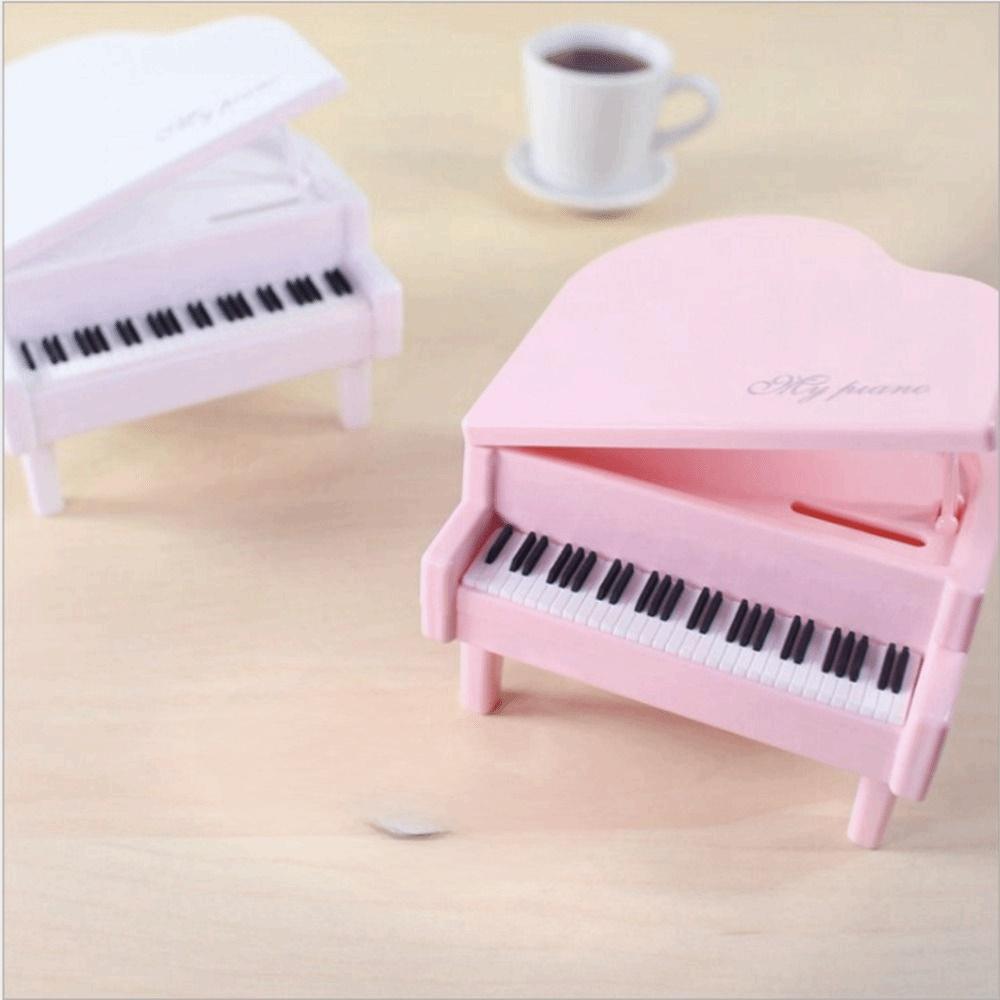 Cute Piano Modeling Piggy Bank Piano Shape Coin Storage Jar Simulation Piano Coin Box  School