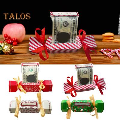 Christmas Surprise Money Pull Pouch Pull Out Money Gift Box DIY Rectangle Money Holder with Ribbon for Cash Gift