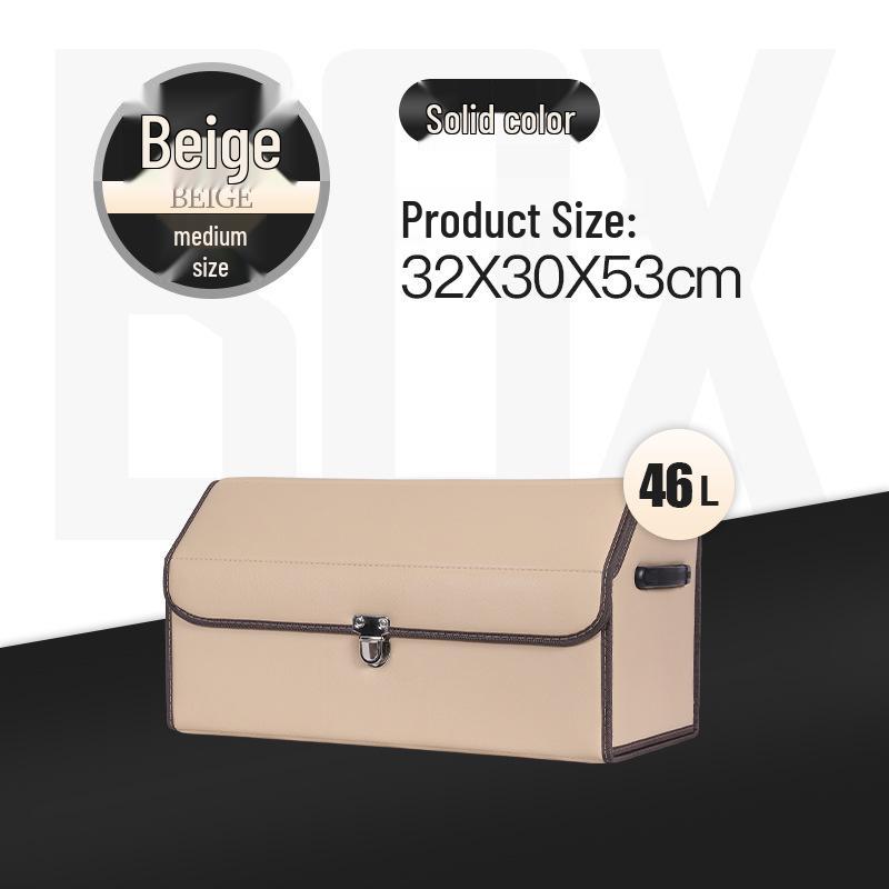 Leather Car Trunk Storage Box with Logo - Multifunctional Folding Organizer