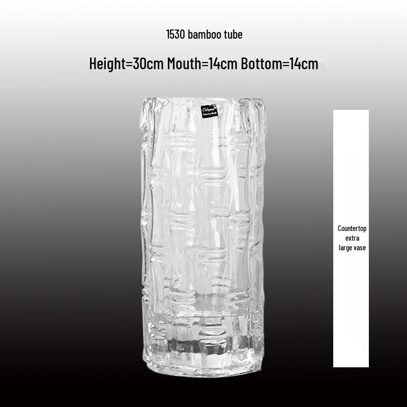 Extra Large Transparent Glass Cylinder Vase for Lucky Bamboo and Flower Arrangements In Living Room