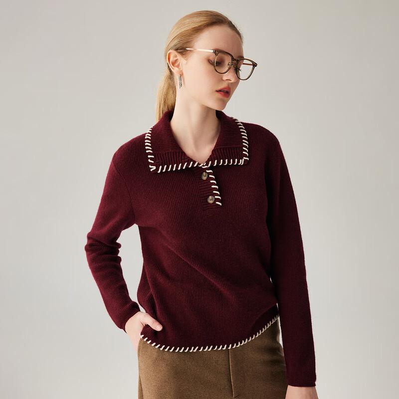 Zhaojun Women's 100% Cashmere Color-Block Rope Knit Sweater