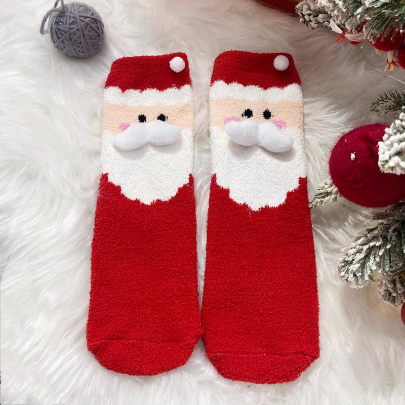 Women's Warm Coral Fleece Zodiac Socks: Christmas Gift, New Year, Wedding, Red Mid-Calf Home Floor Socks
