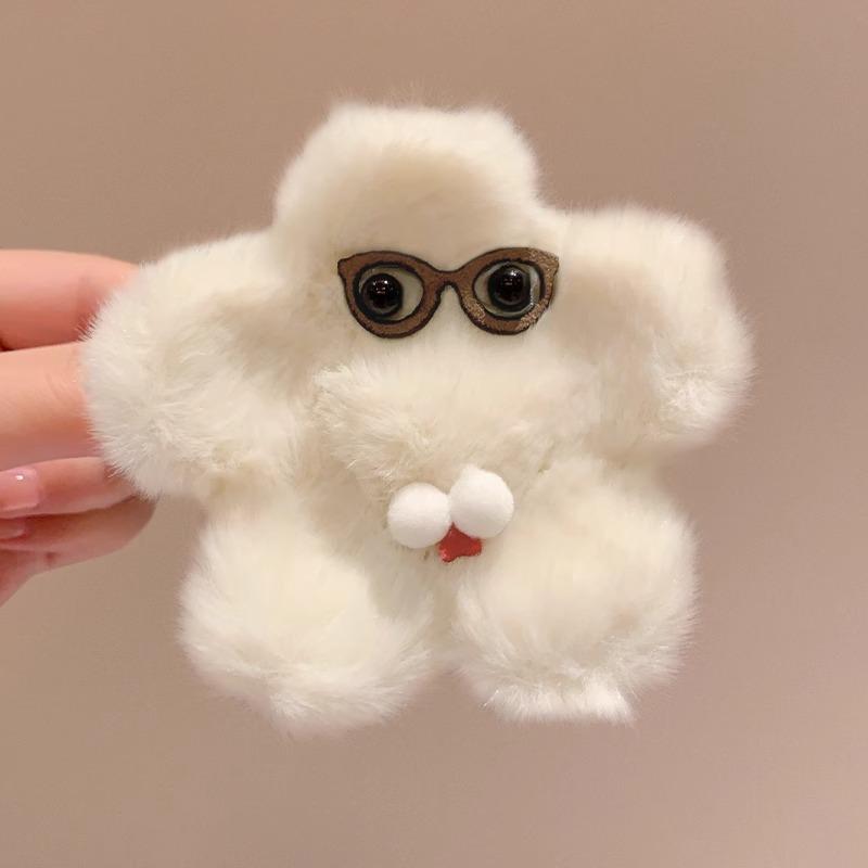 Urocze OkularyKwiaty Półupięte Średniej WielkościPluszowy Klips Szczękowy Damskie Updo Klips Rekin Spinka do Włosów Kreskówkowa Spinka do Włosów