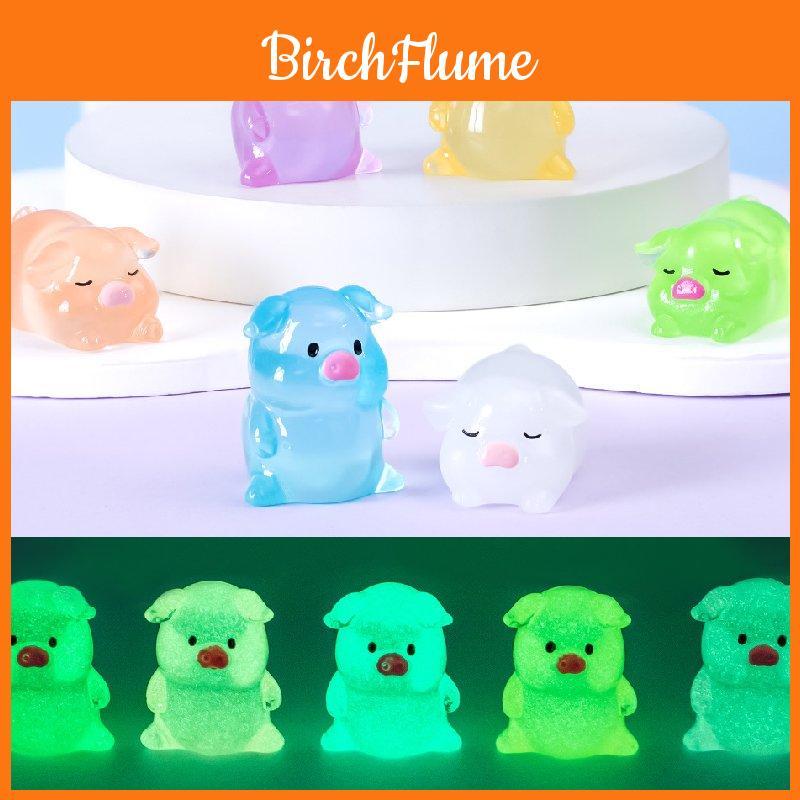 Adorable Glow-in-the-dark Pig Figurine Resin Craft For Diy Decor And Desktop Accents
