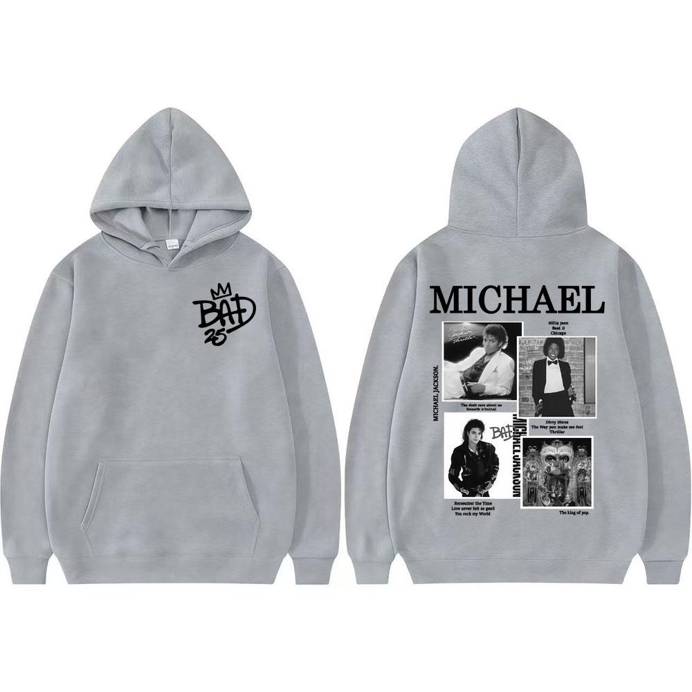 King of Pop Michael Jackson Bad Era World Tour Sweatshirt Men Women Fashion Gothic Oversized Hoodies Ooded
